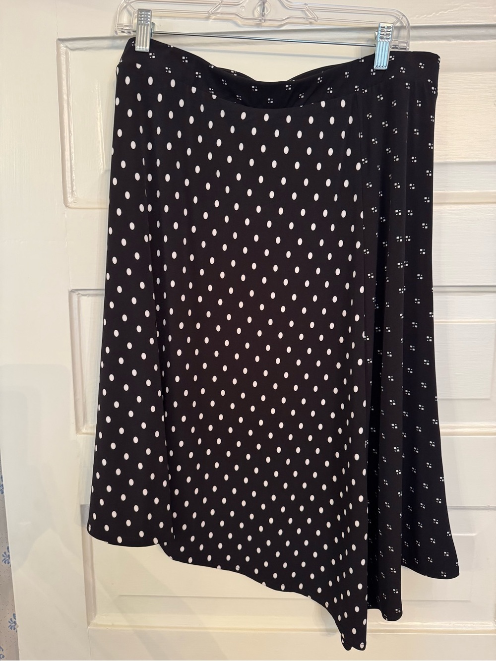 Chico's Black and White Polka Dot Asymmetrical Skirt